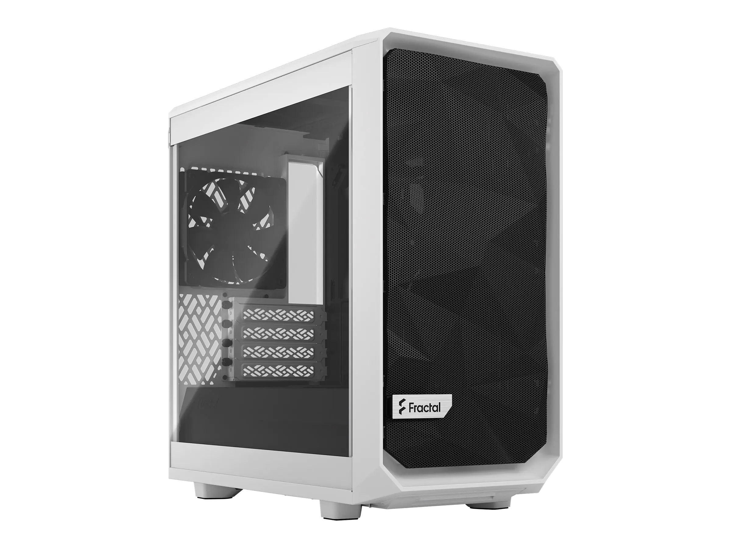 Fractal Design Meshify 2 Mini - - micro ATX - Seitenteil mit Fenster (gehärtetes Glas) - keine Spannungsversorgung (ATX) - weiß - USB/Audio