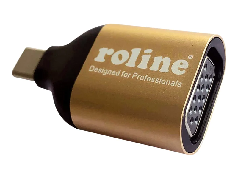 Roline Gold - USB-Adapter - 24 pin USB-C (M) zu HD-15 (VGA) (W) - USB 3.2 Gen 2 - Schwarz, Gold