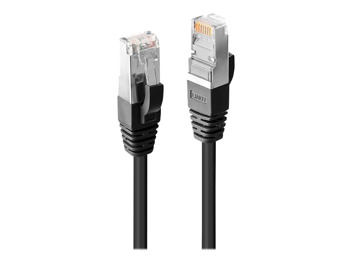 Lindy Premium - Patch-Kabel - RJ-45 (M) zu RJ-45 (M) - 30 cm - SSTP-Kabel - CAT 6 - halogenfrei, ohne Haken - Schwarz