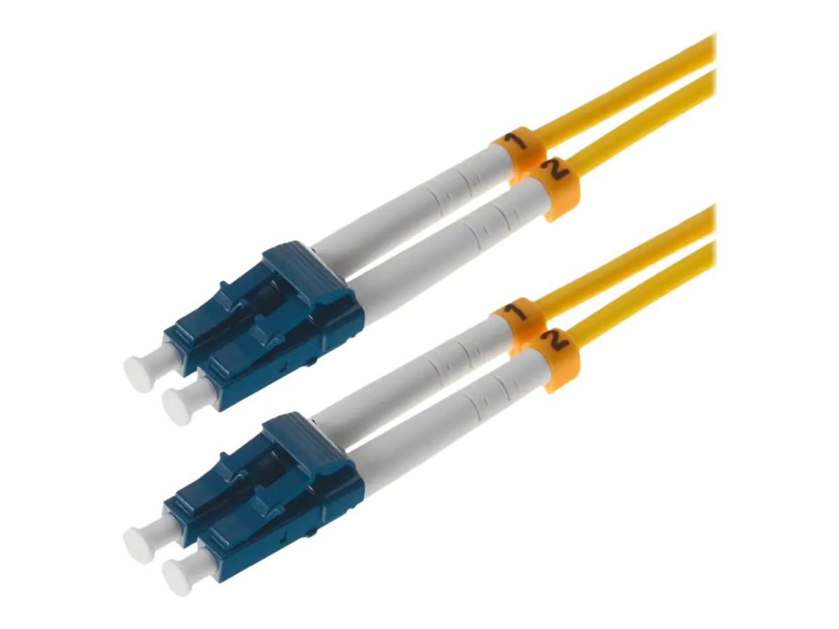 Helos - Patch-Kabel - LC Single-Modus (M) bis LC Single-Modus (M) - 3 m - Glasfaser - Duplex - 9/125 Mikrometer - OS2 - Gelb