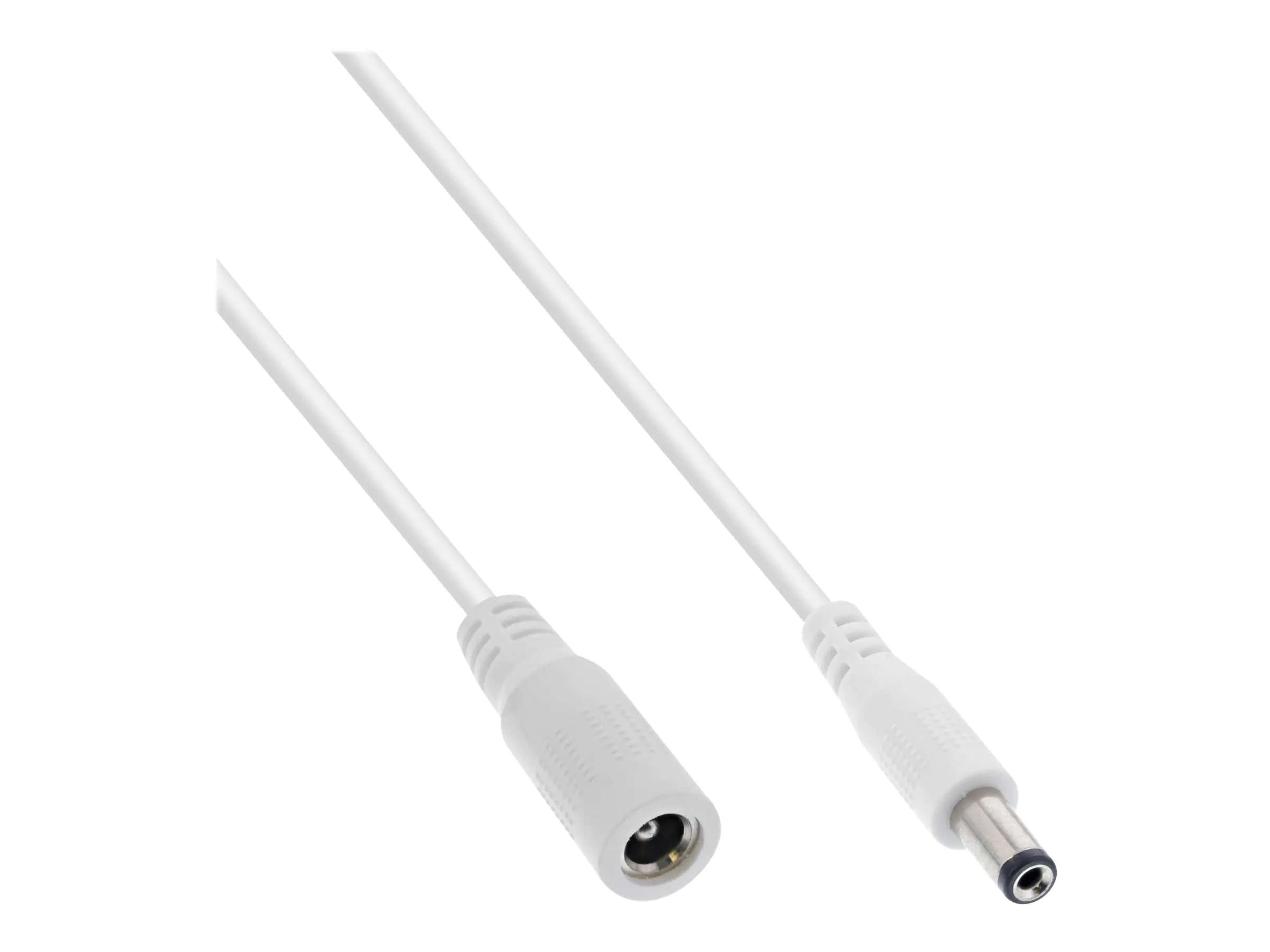 InLine - Spannungsversorgungs-Verlängerungskabel - Gleichstromstecker 5,5 mm (W) zu Gleichstromstecker 2,5 mm (M) - 12 - 24 V - 2 m - weiß