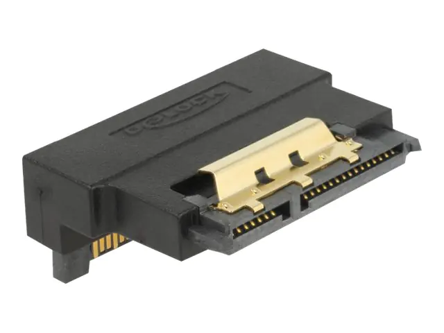 Delock - SATA-Adapter - Serial ATA 150/300/600 - SATA Combo (S) zu SATA Combo (R) abgewinkelt - Schwarz