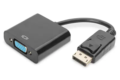 ASSMANN - DisplayPort-Adapter - DisplayPort (M) zu HD-15 (VGA) (W) - 15 cm - geformt - Schwarz