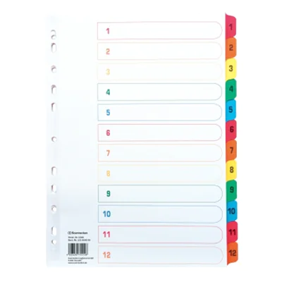 Soennecken Register 1580 DIN A4 1-12 volle Höhe Karton farbig