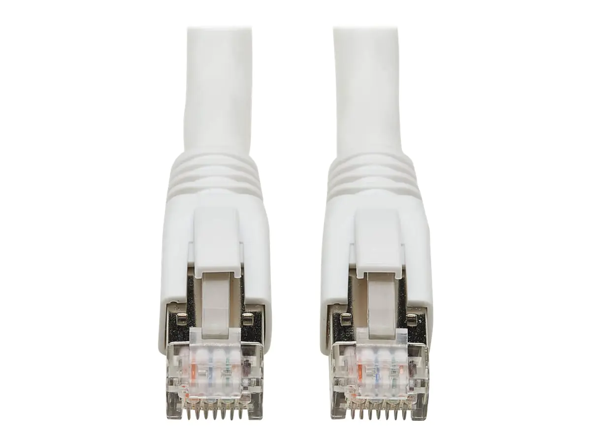 Eaton Tripp Lite Series Cat8 25G/40G Certified Snagless Shielded S/FTP Ethernet Cable (RJ45 M/M), PoE, White, 15 ft. (4.57 m) - Patch-Kabel - RJ-45 (M) zu RJ-45 (M) - 4.572 m - S/FTP - CAT 8 - ohne Haken, robust - weiß