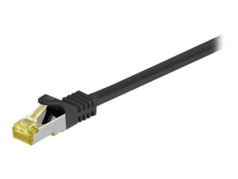 goobay - Patch-Kabel - RJ-45 (M) zu RJ-45 (M) - 5 m - SFTP, PiMF - CAT 7 - halogenfrei, geformt - Schwarz