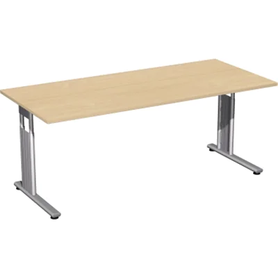 Geramöbel Schreibtisch C-Fuß Flex S-617146-AS 180x80x82cm ahorn/si