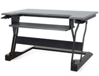 Ergotron WorkFit-T Medium - Stehender Tischwandler - Dunkelgrau - Schwarz Basis - Schwarz, Grau