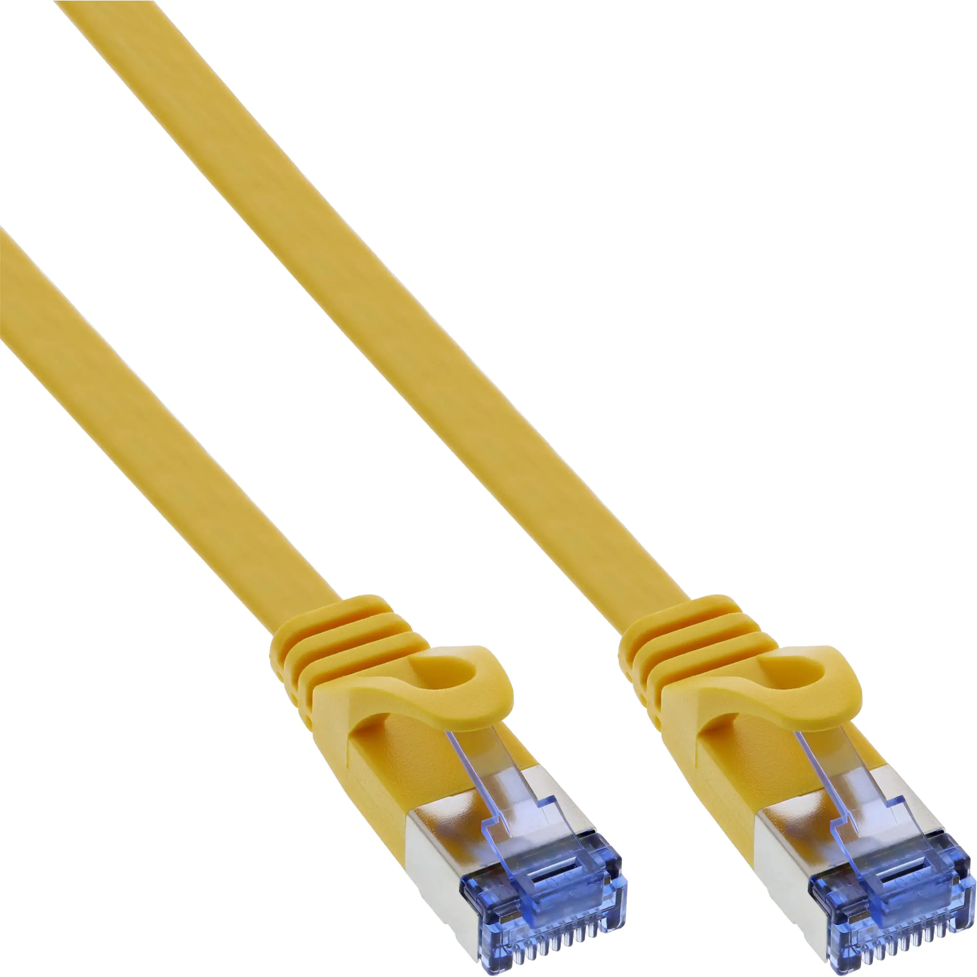 InLine - Patch-Kabel - RJ-45 (M) zu RJ-45 (M) - 10 m - U/FTP, PiMF - CAT 6a - geformt, flach - Gelb