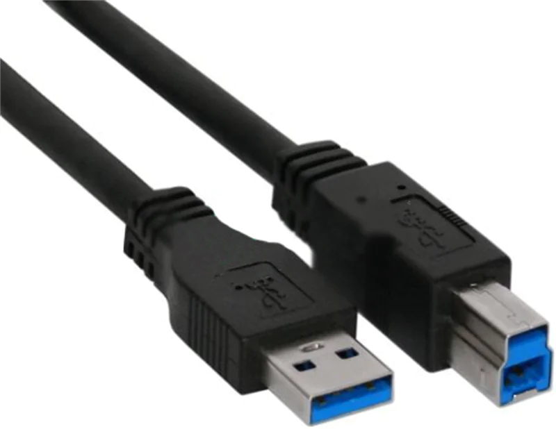 INTOS ELECTRONIC - USB-Kabel - USB Type B (M) zu USB Typ A (M) - USB 3.0 - 5 m - Schwarz