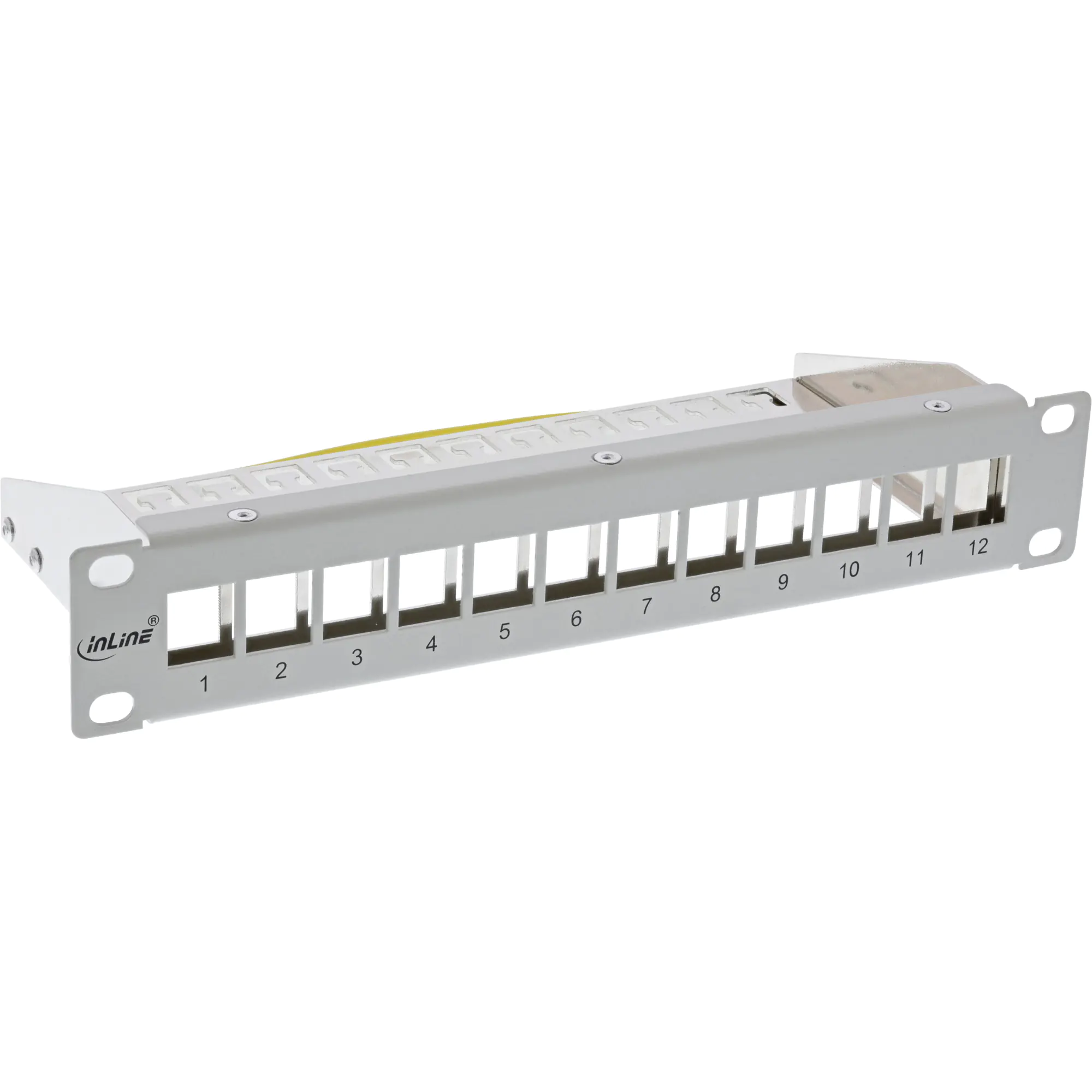 InLine - Patchpanel (Blindblech) - Rack montierbar - Grau, RAL 7035 - 1U - 25.4 cm (10") - 12 Ports