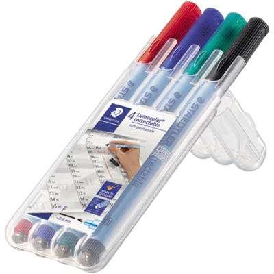 STAEDTLER Folienstift Lumocolor 305M WP4-1 F M f. sort. 4 St./Pack