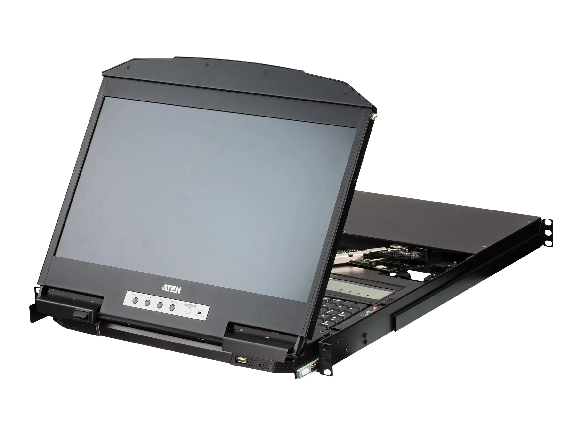 ATEN CL3884NW - KVM-Konsole mit KVM-Switch - 4 Anschlüsse - USB - 47 cm (18.5") - Rack - einbaufähig - 1920 x 1080 Full HD (1080p) @ 60 Hz - 350 cd/m² - 1000:1 - 20 ms - 4xHDMI - 1U