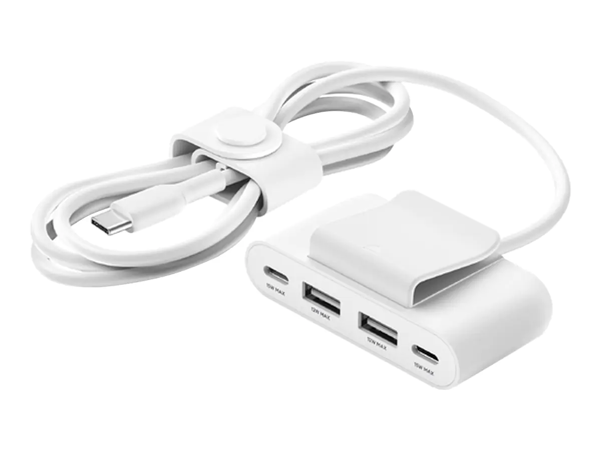 Belkin BoostCharge - Ladesteifen - 4 Ausgabeanschlussstellen (2 x USB-C, 2 x USB) - weiß