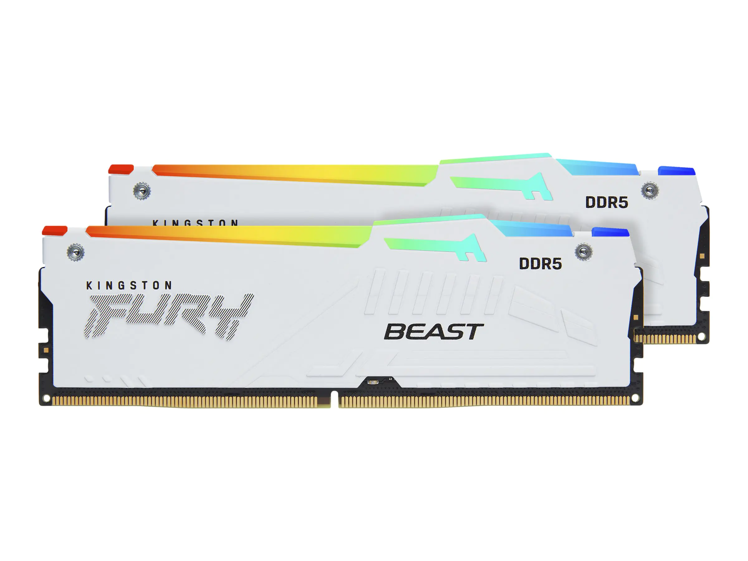 Kingston FURY Beast RGB - DDR5 - Kit - 64 GB: 2 x 32 GB - DIMM 288-PIN - 6000 MHz / PC5-48000 - CL40 - 1.35 V - ungepuffert - non-ECC - weiß