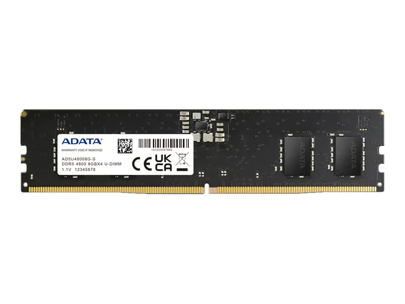 ADATA - DDR5 - Modul - 8 GB - DIMM 288-PIN - 4800 MHz / PC5-38400 - CL40 - 1.1 V - ungepuffert - on-die ECC - Schwarz