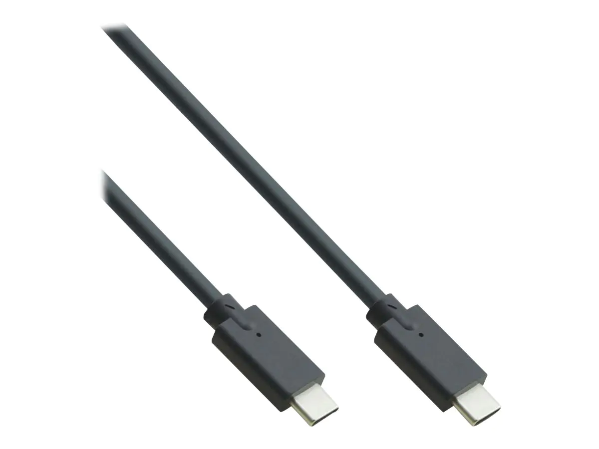 InLine - USB-Kabel - 24 pin USB-C (M) zu 24 pin USB-C (M) - USB 3.2 Gen 2 - 20 V - 5 A - 2 m - USB-Stromversorgung (100 W) - Schwarz