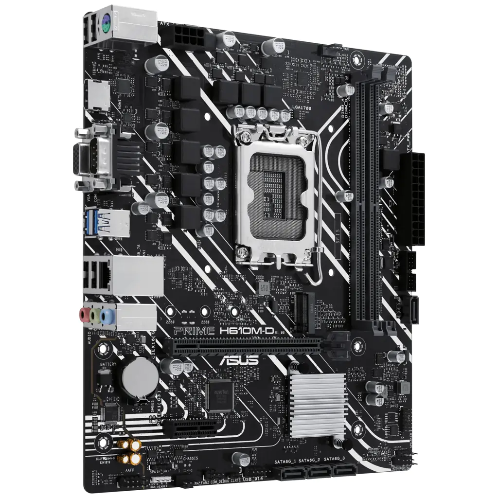 ASUS PRIME H610M-D - Motherboard - micro ATX - LGA1700-Sockel - H610 Chipsatz - USB 3.2 Gen 1 - Gigabit LAN - Onboard-Grafik (CPU erforderlich) - HD Audio (8-Kanal)