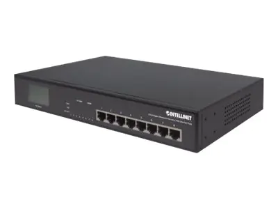 Intellinet 8-Port Gigabit Ethernet Switch with 4 Ultra PoE Ports and LCD Screen, 8 x 10/100/1000 ports, 4 x IEEE 802.3bt Power over Ethernet (Ultra PoE) Ports, LCD Display, 140 W, Desktop, 19" Rackmount, Box - Switch - unmanaged - 4 x 10/100/1000 (UPOE) +