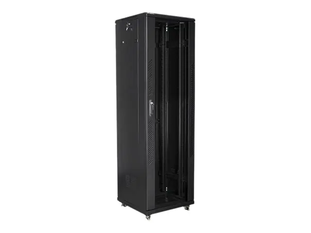 Lanberg Schrank Netzwerkschrank - mit 2 Ventilatoren - 230 V - Schwarz, RAL 9004 - 42HE - 48.3 cm (19") FF01-6642-12B