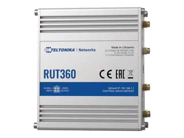 Teltonika RUT360 - Wireless Router - WWAN - 802.11b/g/n - 2,4 GHz - an DIN-Schiene montierbar, oberflächenmontierbar