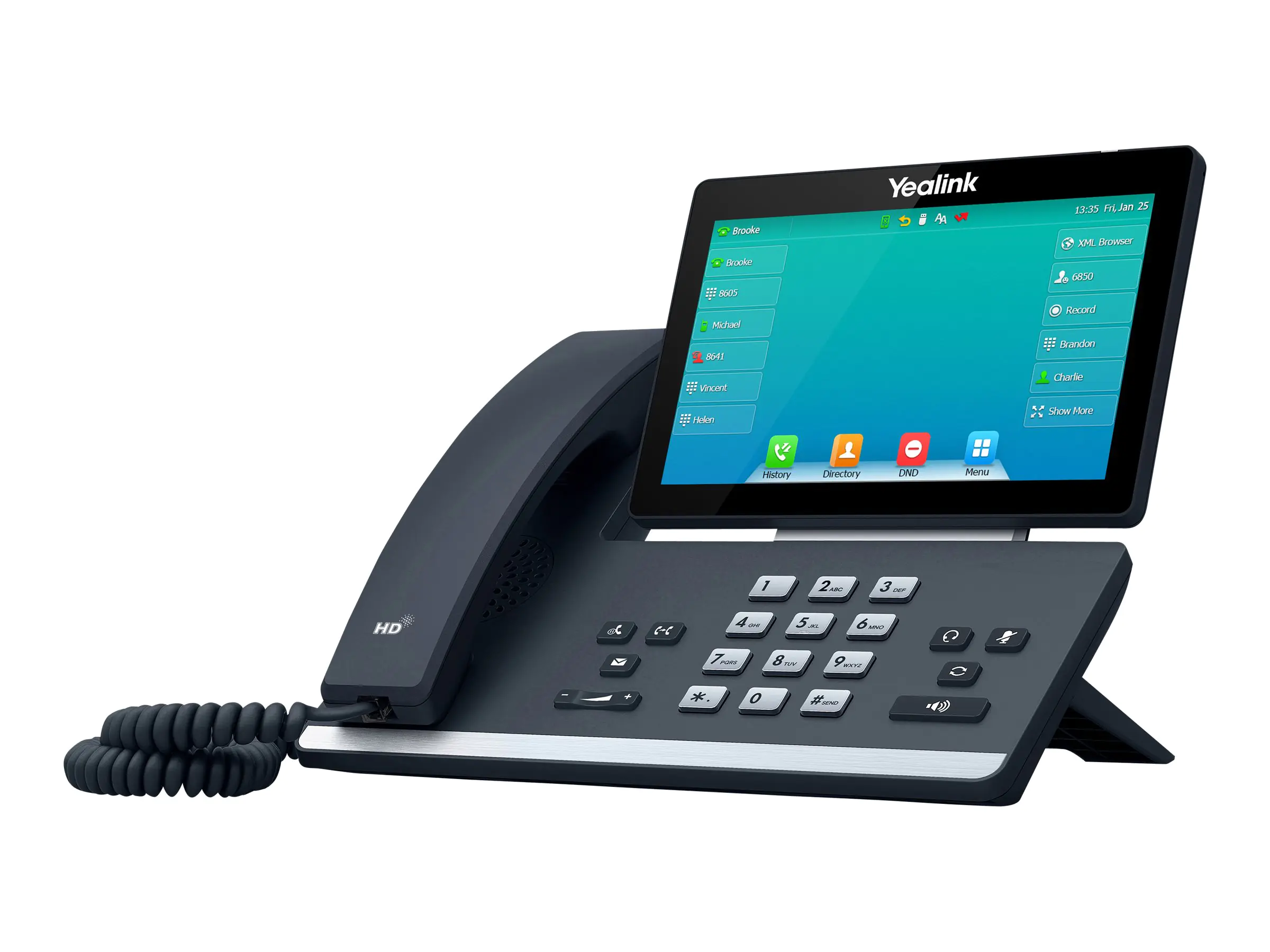 Yealink SIP-T57W - VoIP-Telefon - mit Bluetooth-Schnittstelle mit Rufnummernanzeige - IEEE 802.11a/b/g/n/ac (Wi-Fi) - dreiweg Anruffunktion - SIP, SIP v2, SRTP - Classic Gray