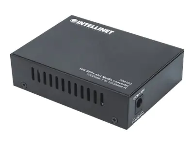 Intellinet 10GBase-T to 10GBase-R Media Converter, 1 x 10 GB SFP+ Slot, 1 x 10GB RJ45 Port - Medienkonverter - 10GbE, 2.5GbE, 5GbE - 1000Base-T, 1000Base-X, 10GBase-R, 10GBase-T, 2.5GBase-T, 2.5GBase-X, 5GBase-R, 5GBase-T, 10Base-FL - RJ-45 / SFP+ - bis z