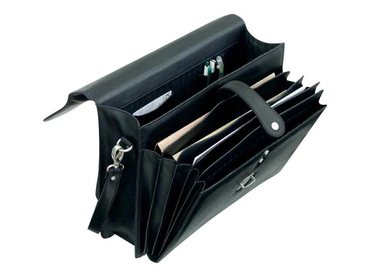 Alassio FORTE - Aktentasche für Dokumente - Kunstleder - Schwarz