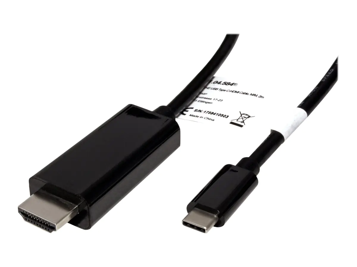 Roline - Video- / Audiokabel - HDMI männlich zu 24 pin USB-C männlich - 3 m - Schwarz - 4K Unterstützung