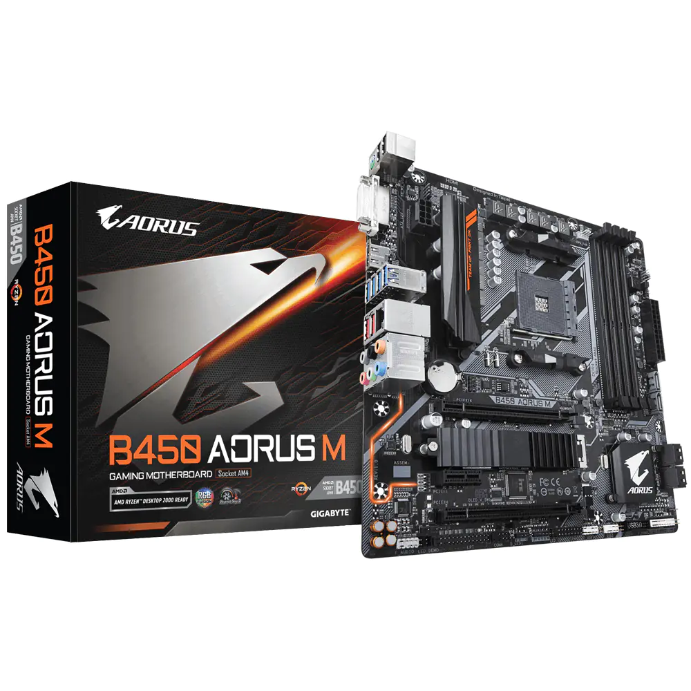 Gigabyte B450 AORUS M (rev. 1.0) Buchse AM4 AMD B450 Micro ATX B450 AORUS M