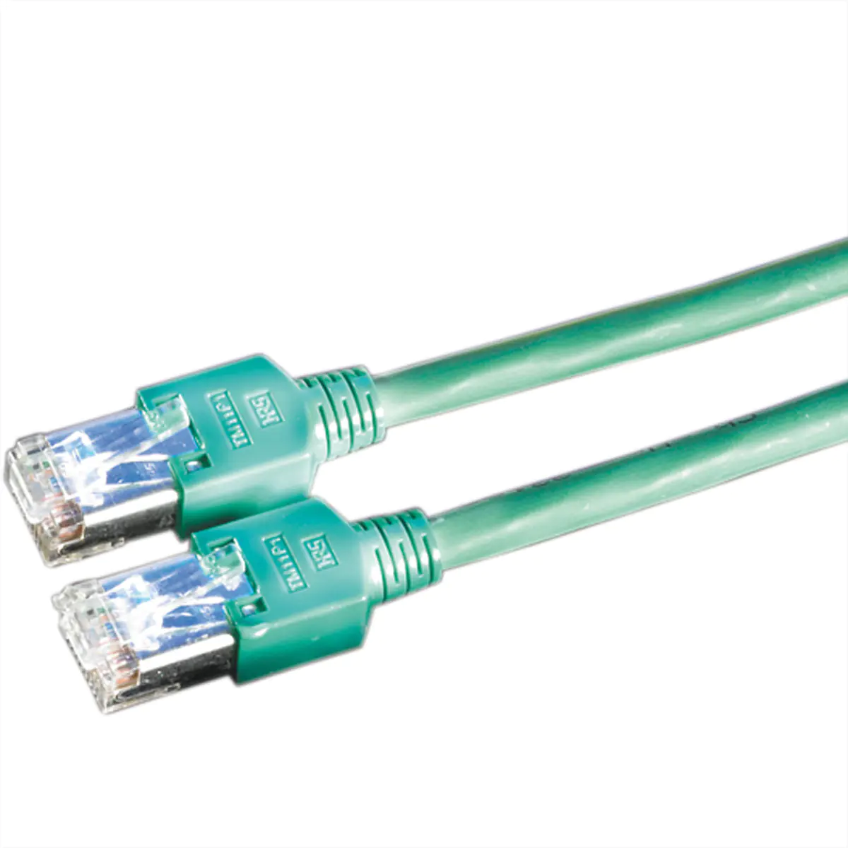Draka - Patch-Kabel - RJ-45 (M) bis RJ-45 (M) - 7 m - SF/UTP - CAT 5e - halogenfrei, ohne Haken, verseilt - grün