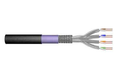 DIGITUS Professional - Bulkkabel - 100 m - SFTP, PiMF - CAT 7 - im Freien, robust - Schwarz, RAL 9005