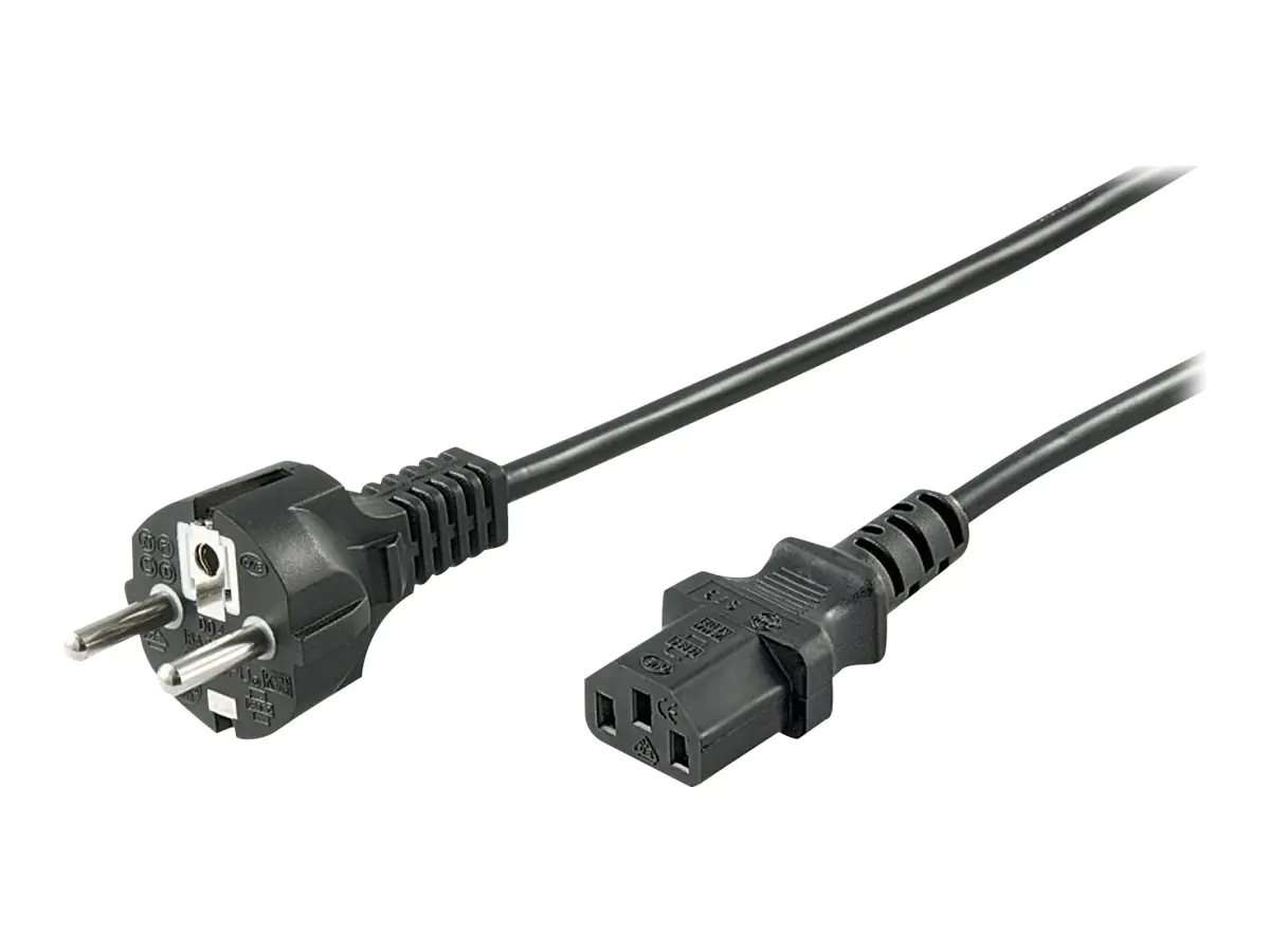 goobay - Stromkabel - CEE 7/7 (M) bis IEC 60320 C13 - Wechselstrom 250 V - 10 A - 1.5 m - Schwarz