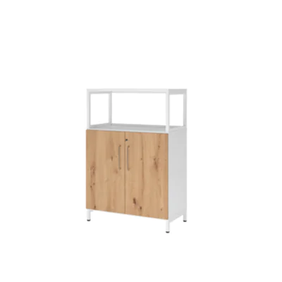 Hammerbacher Regalschrank FlexWall 800 x 1.180 x 417 mm (B x H x T) Flügeltür ohne Rollen Holz
