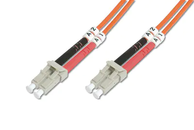 DIGITUS - Patch-Kabel - LC Multi-Mode (M) zu LC Multi-Mode (M) - 1 m - Glasfaser - 50/125 Mikrometer - OM2 - halogenfrei - orange