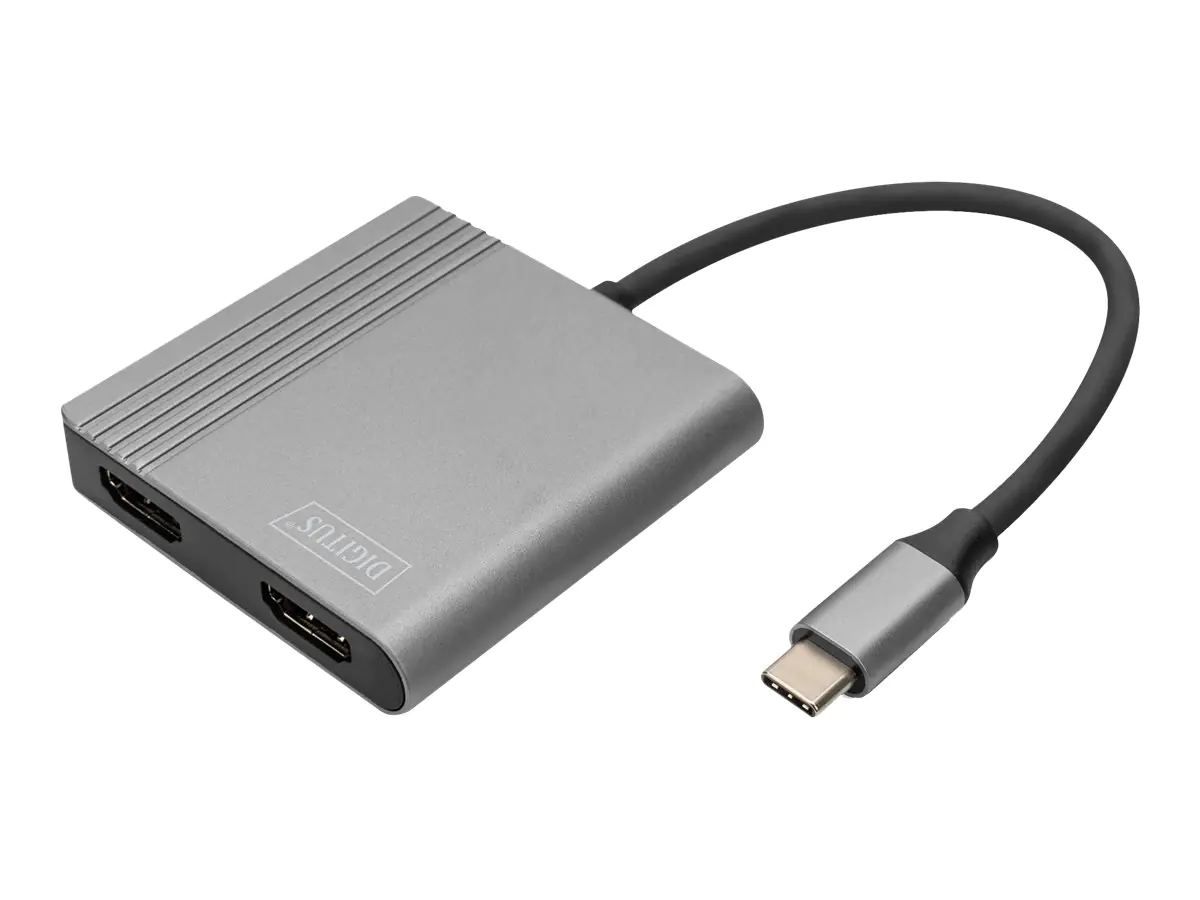 Digitus - Adapterkabel - 24 pin USB-C männlich zu HDMI weiblich - Space-grau - Support von 4K 60 Hz, Dolby TrueHD-Unterstützung, unterstützt 21:9 Kinoformat
