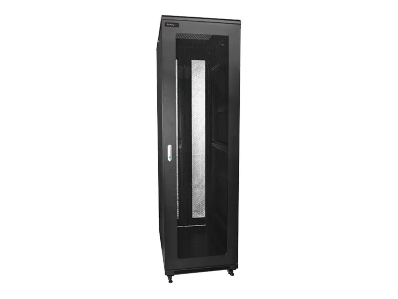 StarTech.com Startech 4-Pfosten 42HE Server Rack Gehäuse, 19" Serverschrank - Schrank Netzwerkschrank - bodenstehend - Schwarz - 42HE - 48.3 cm (19") RK4236BKB