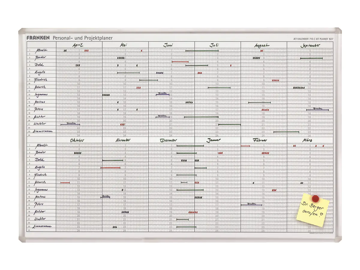 Franken GmbH FRANKEN JetKalender 710 - Trockenlösch-Planungstafel JK710