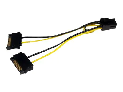 StarTech 15cm SATA Strom auf 6 pin PCI Express Grafikkarten Stromkabel - PCIe Y-Kabel Adapter - Stromkabel - SATA-Stromstecker (M) zu 6-poliges PCIe Power (M) - 15 cm