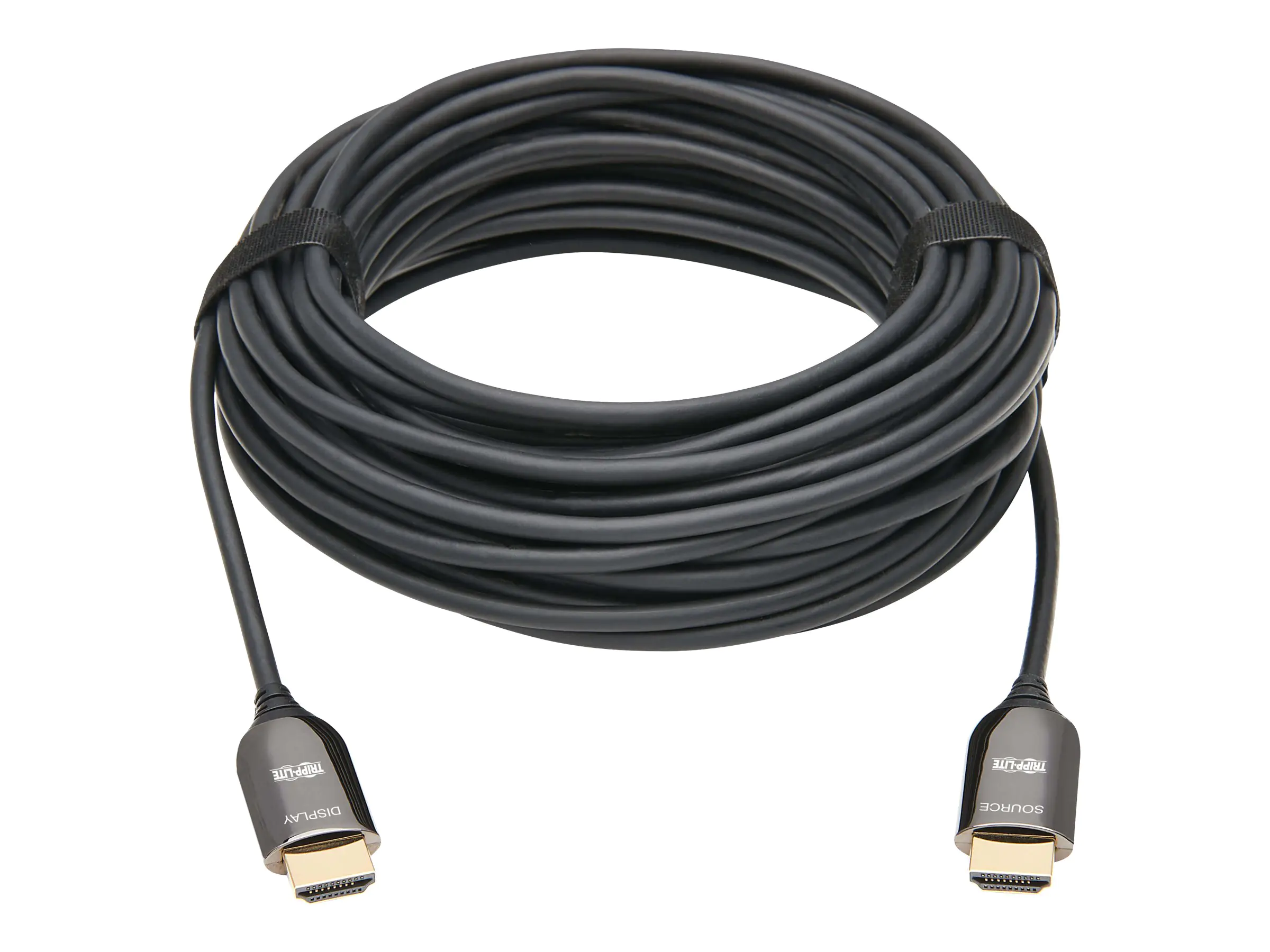 Tripp Lite Fiber Active Optical Cable (AOC) 8K HDMI Plenum-Rated - UHD @ 60 Hz, HDR, M/M, Black, 15 m - Ultra High Speed - HDMI-Kabel mit Ethernet - HDMI männlich zu HDMI männlich - 15 m - Schwarz - Plenum, Active Optical Cable (AOC), unterstützt 8K UHD (