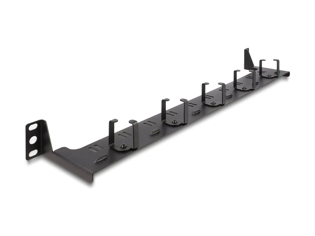 Delock Verlegetafel für Rack-Kabelmanagement - Schwarz - 1U - 48.3 cm (19") 66942