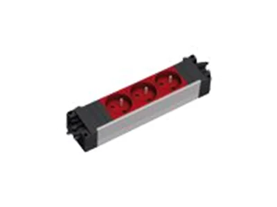 Bachmann STEP ALU - Steckdosenleiste - Eingabe, Eingang GST18i3 - Ausgangsanschlüsse: 3 - Rot, eloxiertes Aluminium