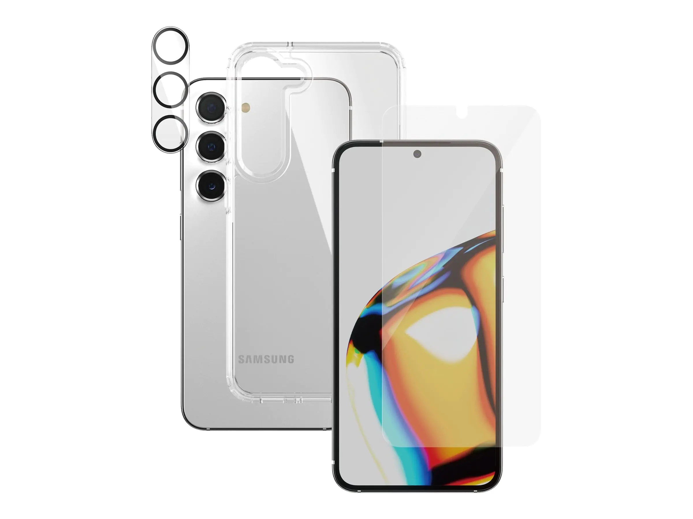 PanzerGlass - 3-in-1 Schutzpacket - Schutzhülle für Mobiltelefon - Polycarbonat, Thermoplastisches Polyurethan (TPU) - für Samsung Galaxy S23