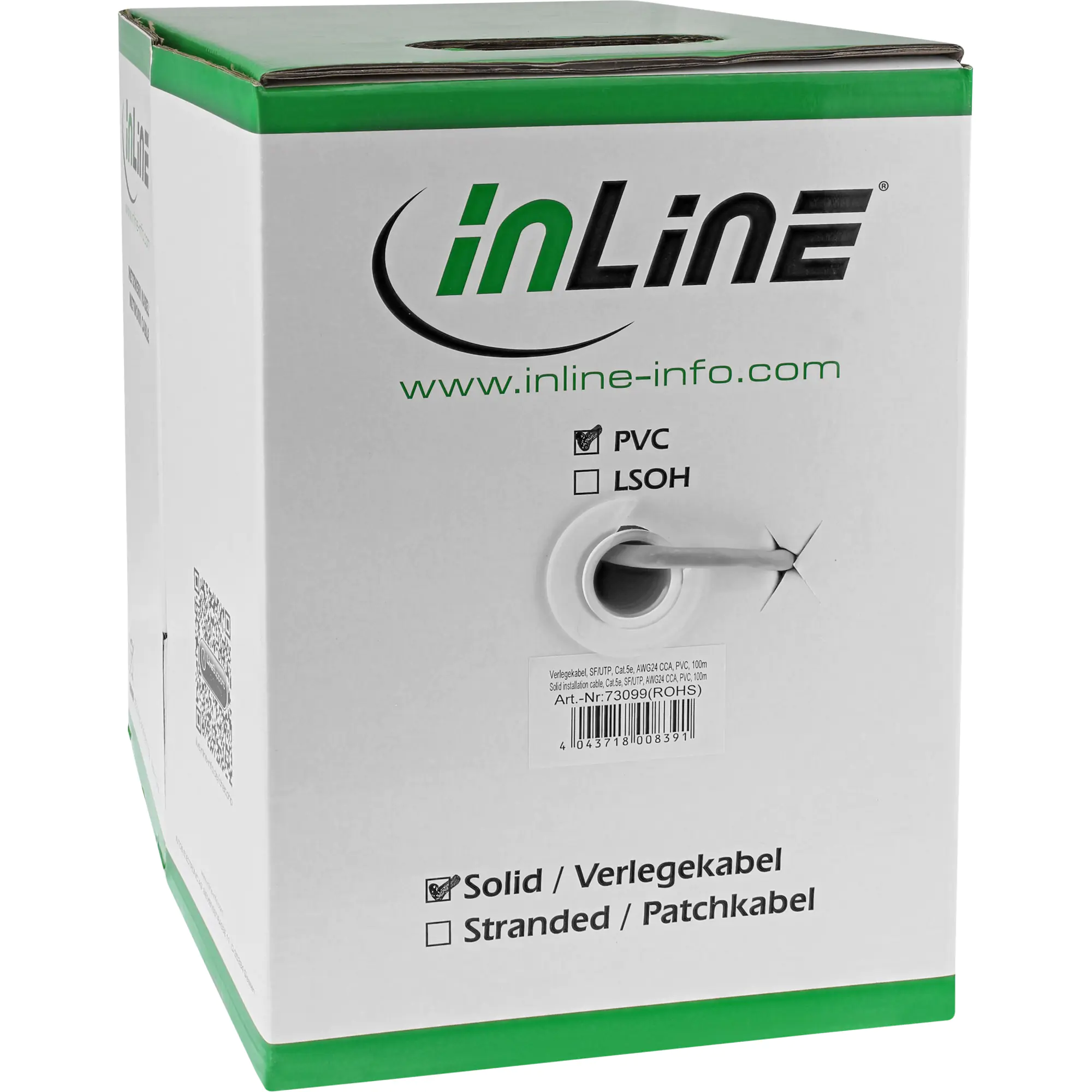 InLine Verlegekabel - SF/UTP - Cat.5e - AWG24 CCA - PVC - 500m 73149