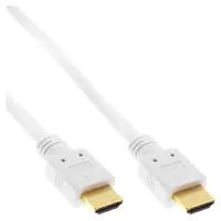 InLine High Speed - HDMI-Kabel mit Ethernet - HDMI männlich zu HDMI männlich - 1.5 m - Dreifachisolierung - weiß - 4K Unterstützung