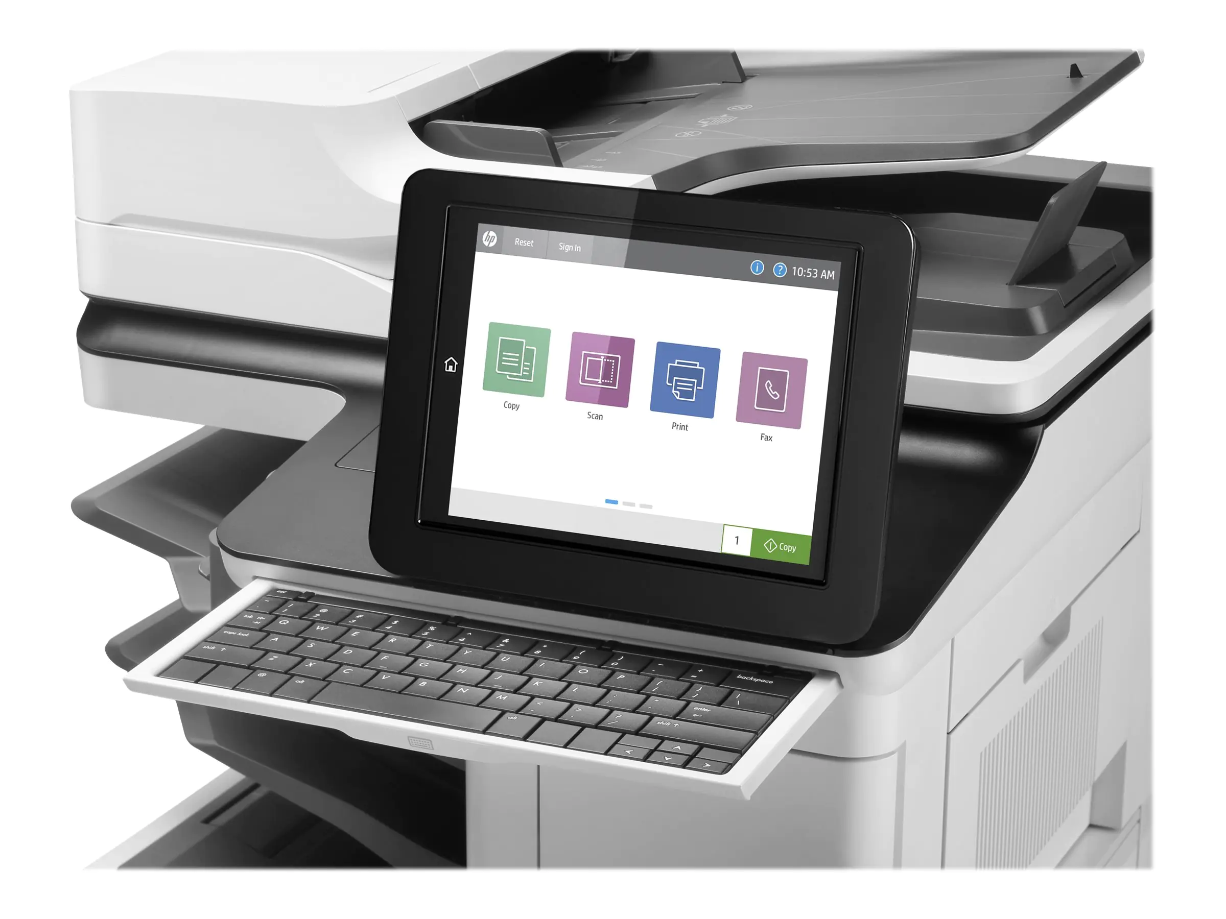 HP LaserJet Enterprise Flow MFP M636z - Multifunktionsdrucker - s/w - Laser - 216 x 864 mm (Original) - A4/Legal (Medien) - bis zu 71 Seiten/Min. (Kopieren) - bis zu 71 Seiten/Min. (Drucken) - 650 Blatt - 33.6 Kbps - USB 2.0, Gigabit LAN, Wi-Fi(n), USB 2.