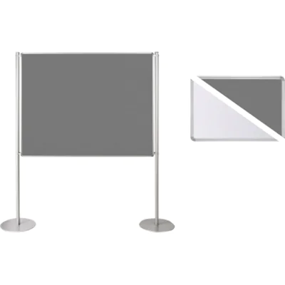 Ultradex Stellwand 749228 150x120cm Filz/Whiteboard Tellerfuß ws/gr
