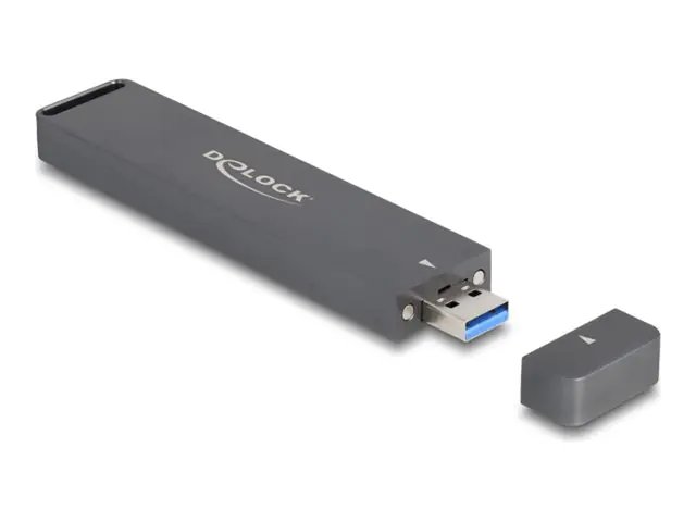 Delock Speichergehäuse - externes Gehäuse für M.2 NVME PCIe SSD oder SATA SSD mit USB 10 Gbps Typ