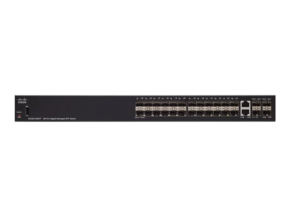 Cisco Small Business SG350-28SFP - Switch - L3 24x SFP + 2x Combo Gigabit SFP - SG350-28SFP-K9-EU