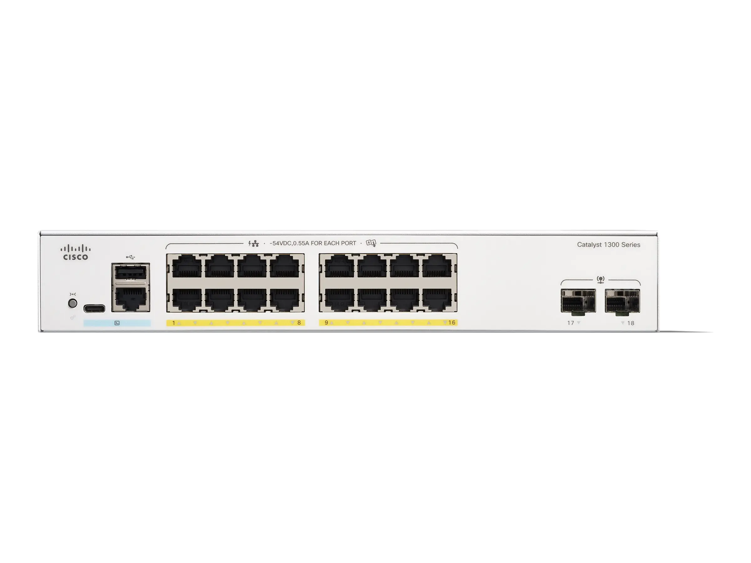 Cisco Catalyst 1300-16P-2G - Switch - L3 - managed - 16 x 10/100/1000 (PoE+)